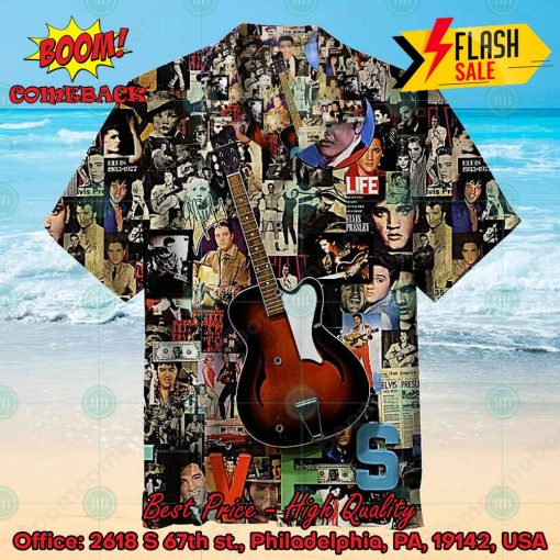 Elvis Presley Lives Collage Hawaiian Shirt