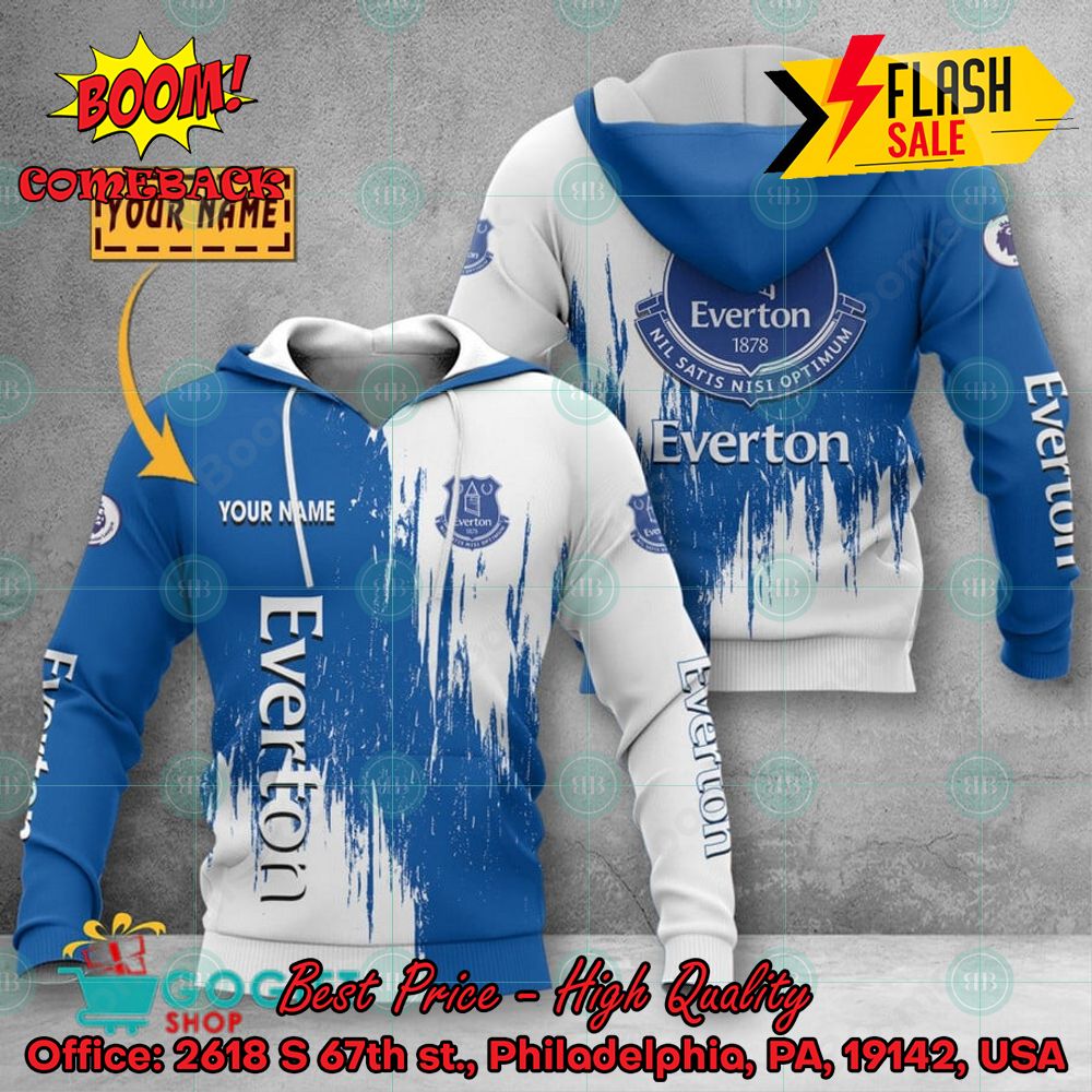 Everton FC Painting Personalized Name 3D Hoodie Apparel
