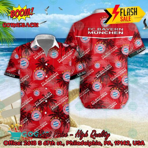 FC Bayern Munchen Coconut Tree Tropical Hawaiian Shirt