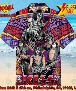 Kiss Rock Band Collage Metall Bands Hawaiian Shirt