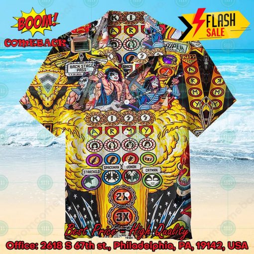 Kiss Rock Band Pinball Hawaiian Shirt