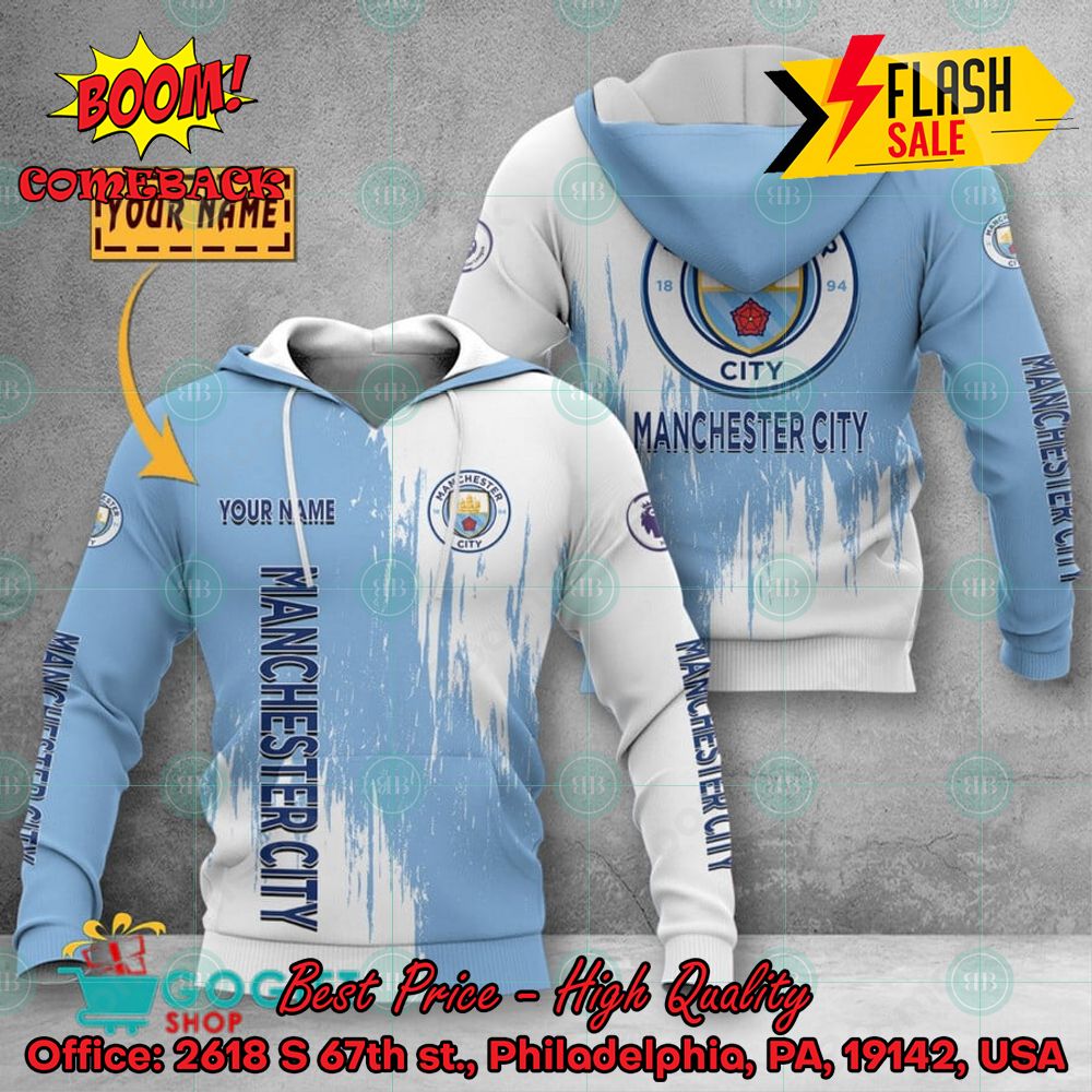 Manchester City FC Painting Personalized Name 3D Hoodie Apparel