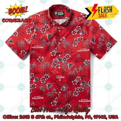 NFL Atlanta Falcons Coconut Tree Hibiscus Hawaiian Shirt