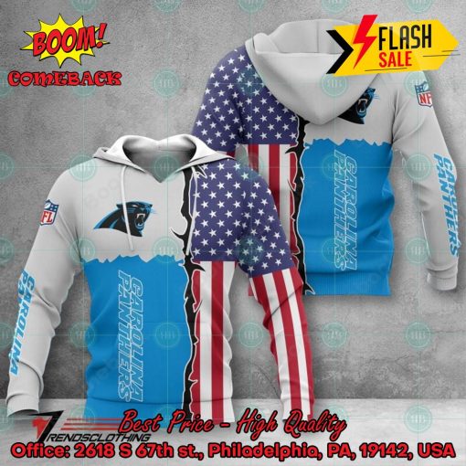 NFL Carolina Panthers US Flag 3D Hoodie Apparel