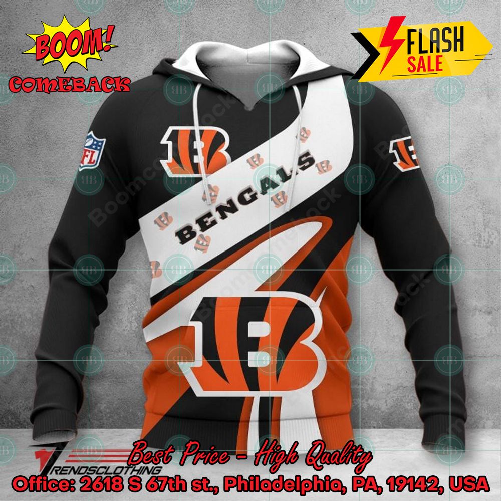 NFL Cincinnati Bengals Big Logo 3D Hoodie Apparel