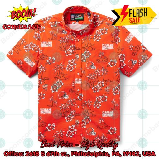 NFL Cleveland Browns Coconut Tree Hibiscus Hawaiian Shirt