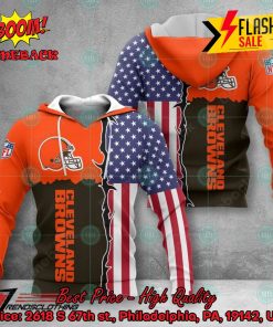 NFL Cleveland Browns US Flag 3D Hoodie Apparel
