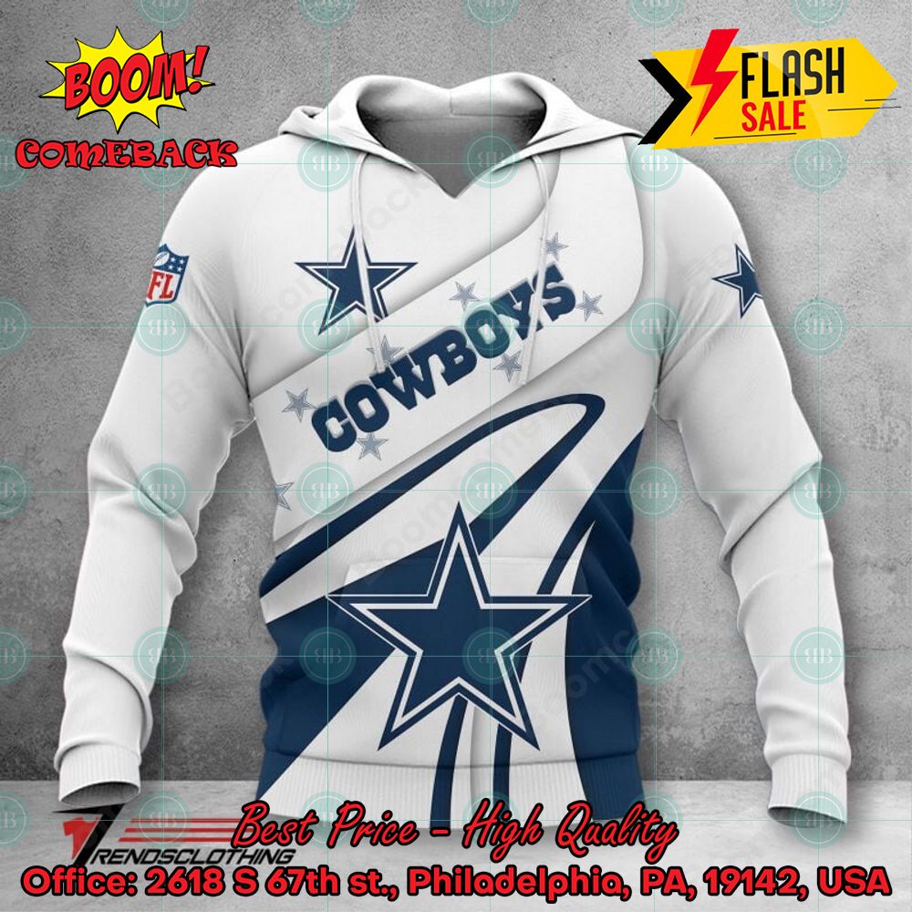 Dallas Cowboys Logo Football 3D Hoodie Flame Ball Nfl 3D Sweatshirt