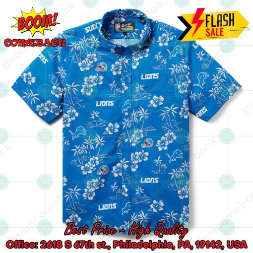 NFL Detroit Lions Coconut Tree Hibiscus Hawaiian Shirt