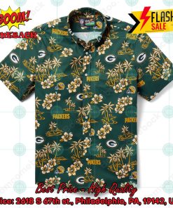 NFL Green Bay Packers Coconut Tree Hibiscus Hawaiian Shirt