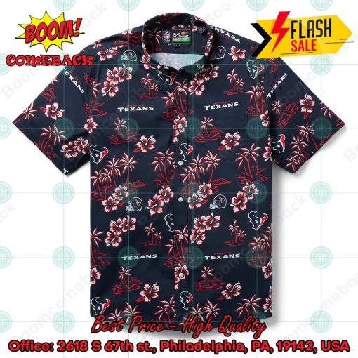 NFL Houston Texans Coconut Tree Hibiscus Hawaiian Shirt