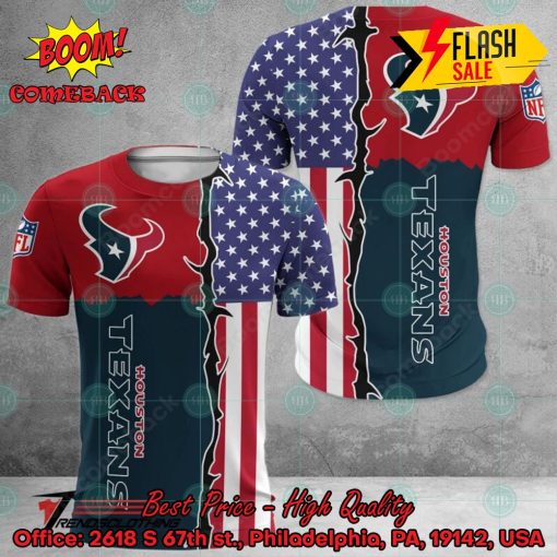 NFL Houston Texans US Flag 3D Hoodie Apparel