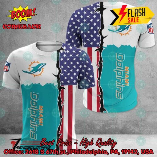 NFL Miami Dolphins US Flag 3D Hoodie Apparel