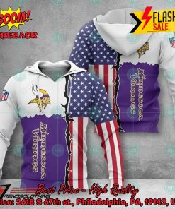 NFL Minnesota Vikings US Flag 3D Hoodie Apparel