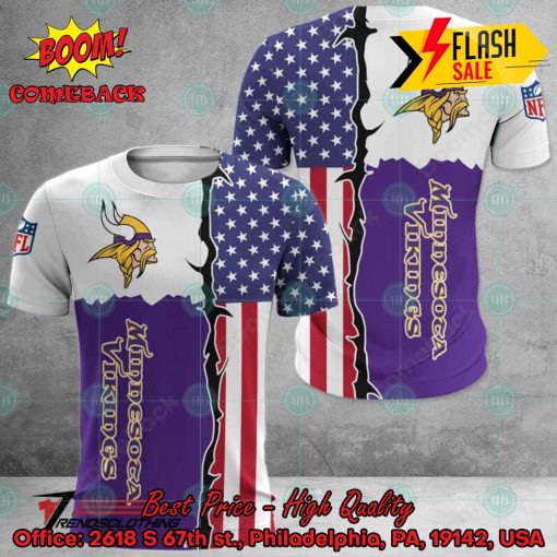 NFL Minnesota Vikings US Flag 3D Hoodie Apparel