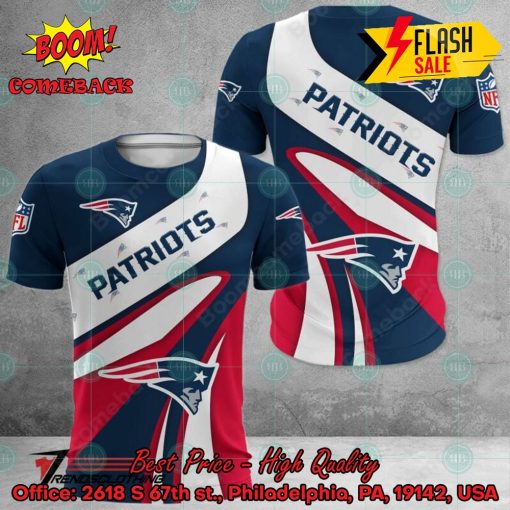 NFL New England Patriots Big Logo 3D Hoodie Apparel