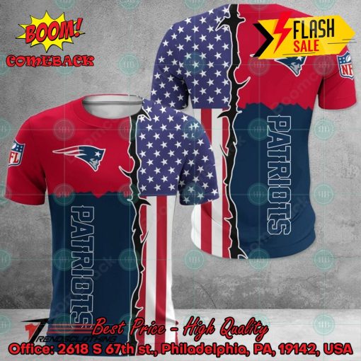 NFL New England Patriots US Flag 3D Hoodie Apparel