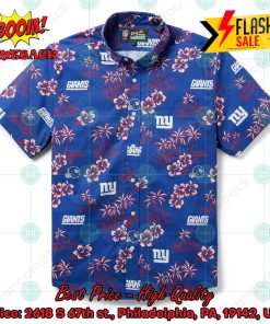 NFL New York Giants Coconut Tree Hibiscus Hawaiian Shirt