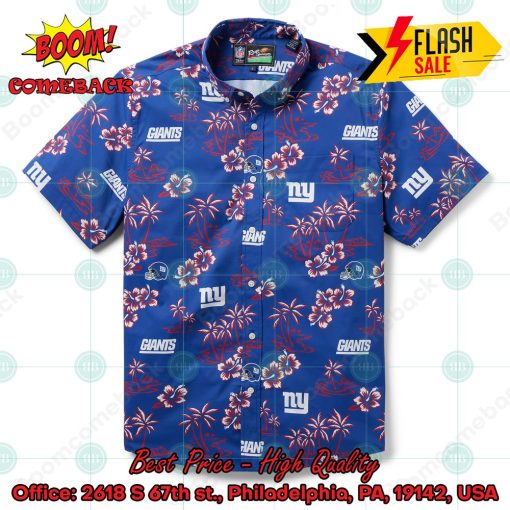 NFL New York Giants Coconut Tree Hibiscus Hawaiian Shirt