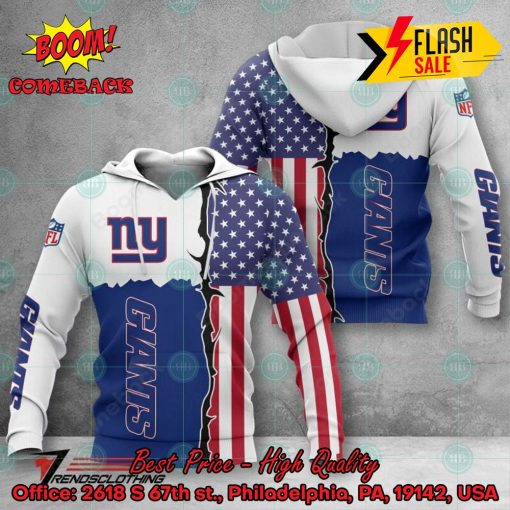 NFL New York Giants US Flag 3D Hoodie Apparel