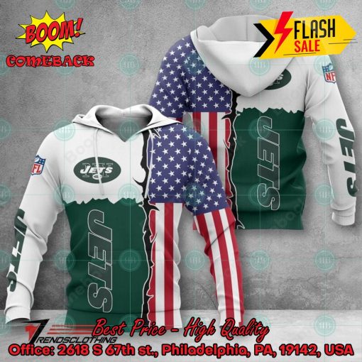 NFL New York Jets US Flag 3D Hoodie Apparel