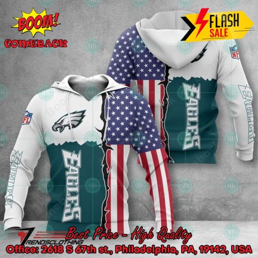 NFL Philadelphia Eagles US Flag 3D Hoodie Apparel