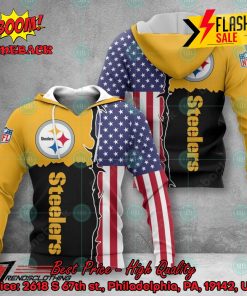 NFL Pittsburgh Steelers US Flag 3D Hoodie Apparel