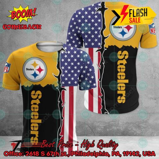 NFL Pittsburgh Steelers US Flag 3D Hoodie Apparel