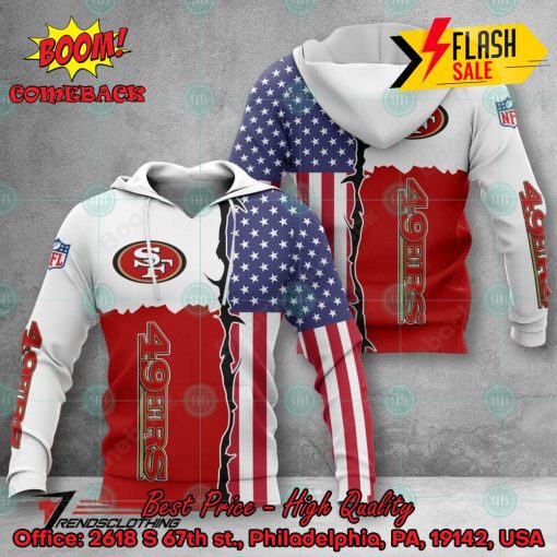 NFL San Francisco 49ers US Flag 3D Hoodie Apparel