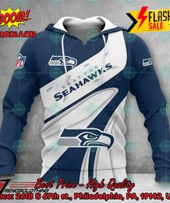 NFL Seattle Seahawks Big Logo 3D Hoodie Apparel