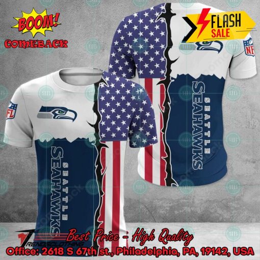NFL Seattle Seahawks US Flag 3D Hoodie Apparel