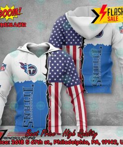 NFL Tennessee Titans US Flag 3D Hoodie Apparel
