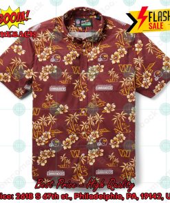 NFL Washington Commanders Coconut Tree Hibiscus Hawaiian Shirt