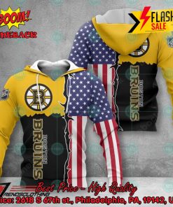 NHL Boston Bruins US Flag 3D Hoodie Apparel
