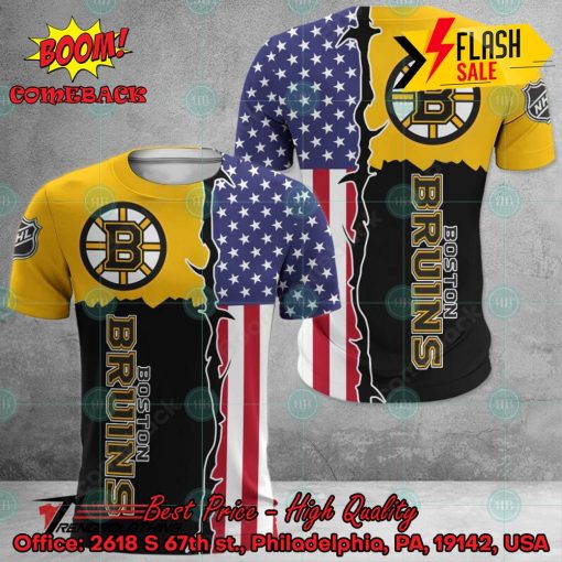NHL Boston Bruins US Flag 3D Hoodie Apparel