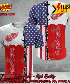 NHL Detroit Red Wings US Flag 3D Hoodie Apparel
