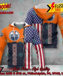 NHL Edmonton Oilers US Flag 3D Hoodie Apparel