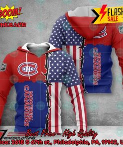 NHL Montreal Canadiens US Flag 3D Hoodie Apparel