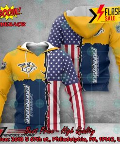 NHL Nashville Predators US Flag 3D Hoodie Apparel