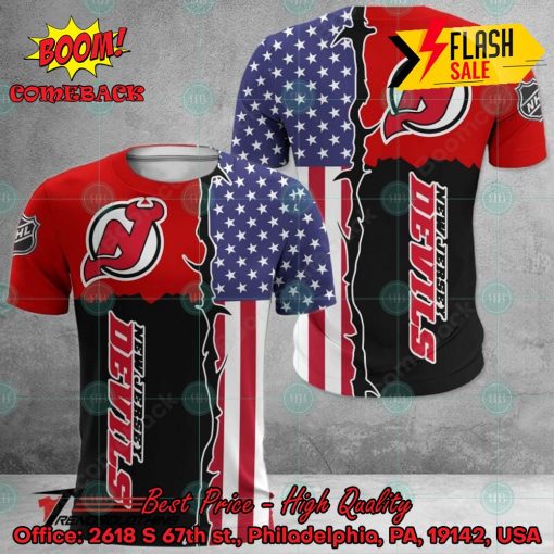 NHL New Jersey Devils US Flag 3D Hoodie Apparel