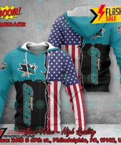 NHL San Jose Sharks US Flag 3D Hoodie Apparel
