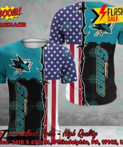 NHL San Jose Sharks US Flag 3D Hoodie Apparel