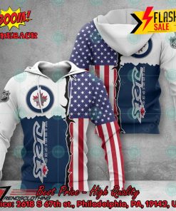 NHL Winnipeg Jets US Flag 3D Hoodie Apparel