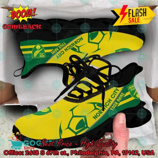 Norwich City FC Personalized Name Max Soul Sneakers