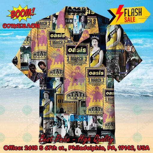 Oasis Rock Band Collage Hawaiian Shirt