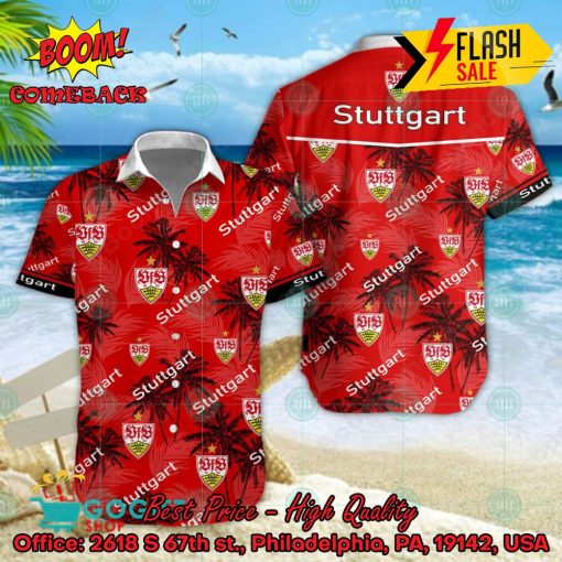 VfB Stuttgart Coconut Tree Tropical Hawaiian Shirt