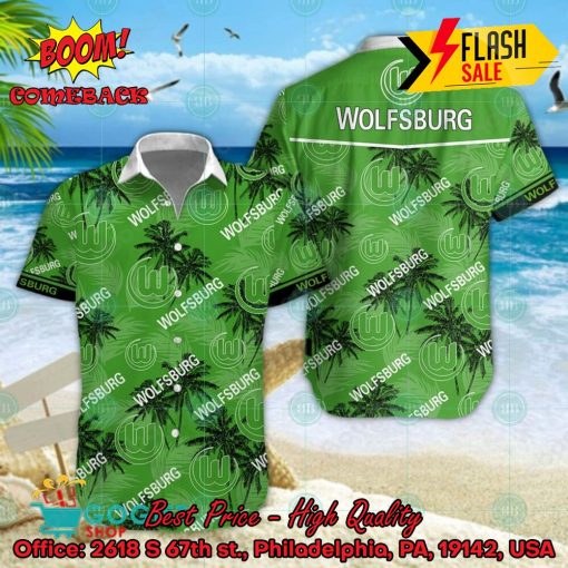 VfL Wolfsburg Coconut Tree Tropical Hawaiian Shirt
