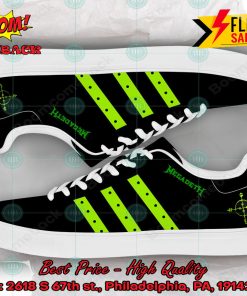 Megadeth Bright Green Stripes Custom Stan Smith Shoes