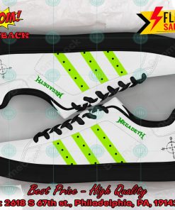 Megadeth Bright Green Stripes Stan Smith Shoes