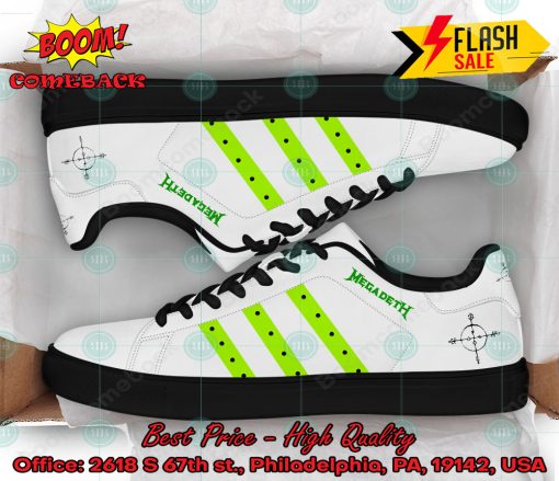 Megadeth Bright Green Stripes Stan Smith Shoes